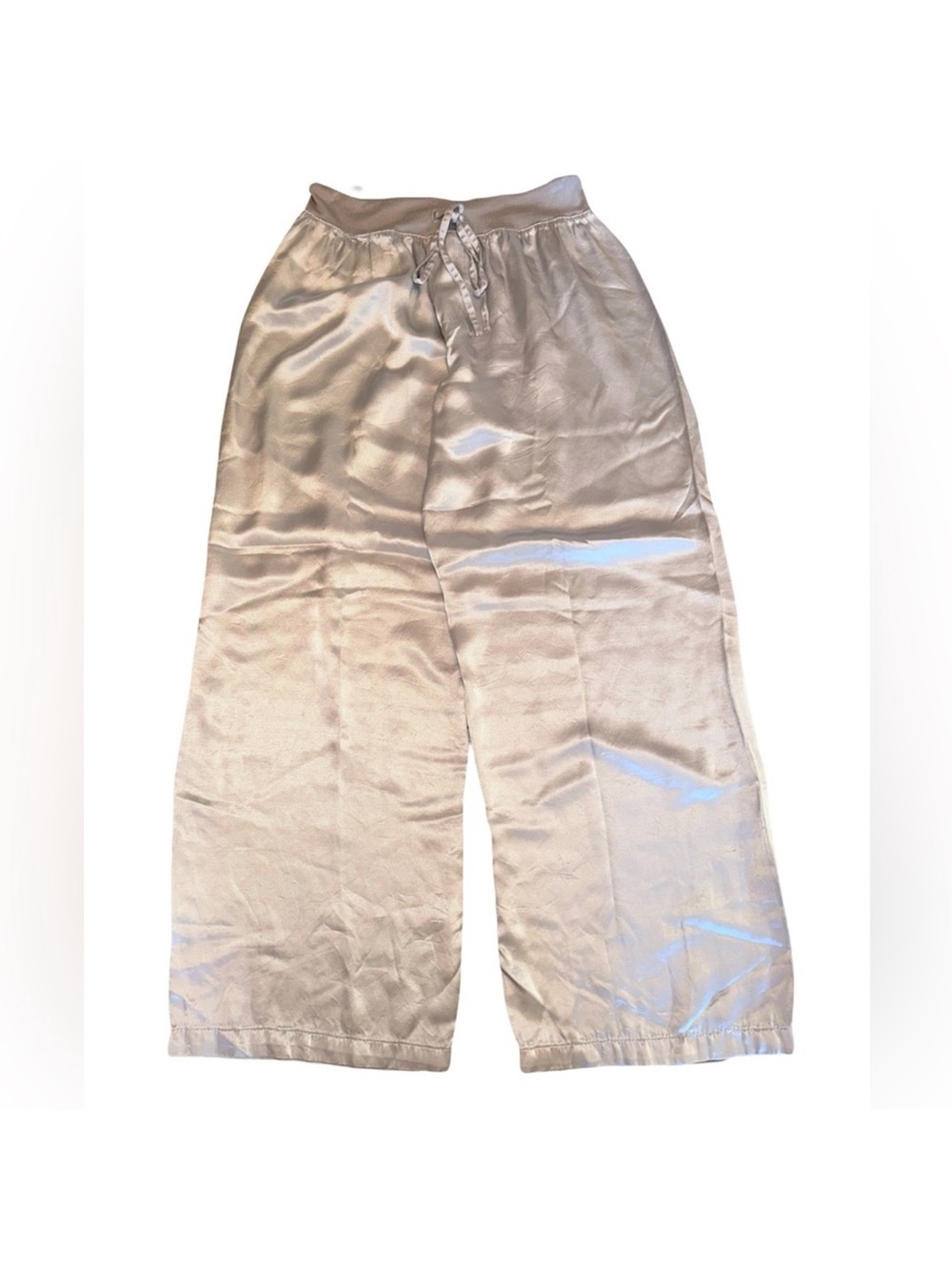 PJ Harlow Wimen's "Jolie" Satin Capri Drawstring Pants size Medium Ivory